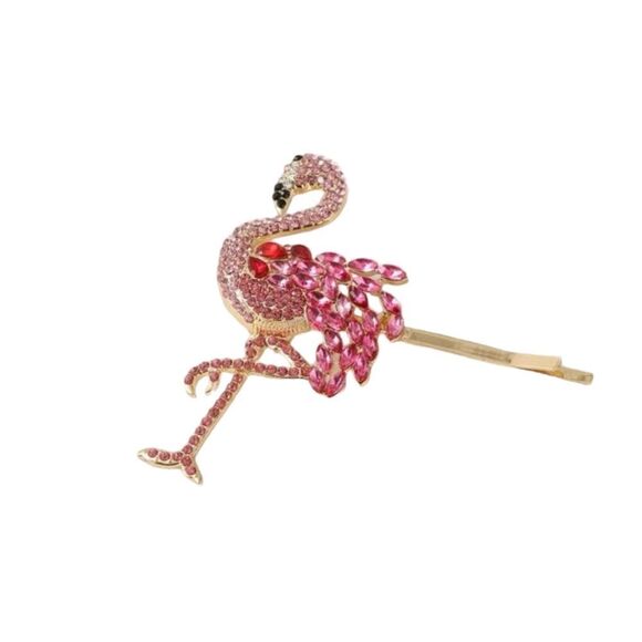 Rhinestone Flamingo 🦩 Hair Clip - Picture 3 of 3